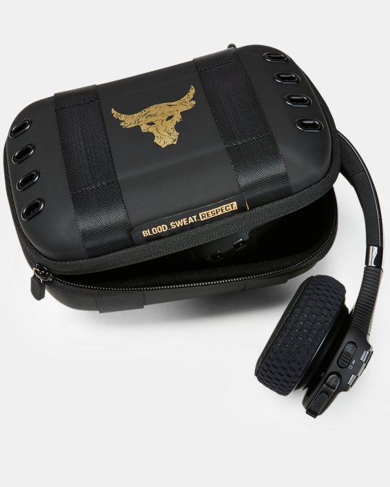 UA Sport Wireless Train Headphones — Project Rock Edition, Black, pdpMainDesktop image number 1